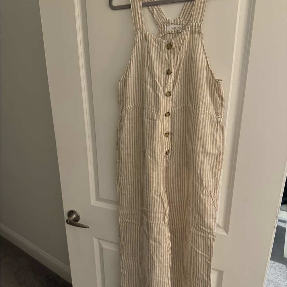 Striped Beige Mango Jumpsuit